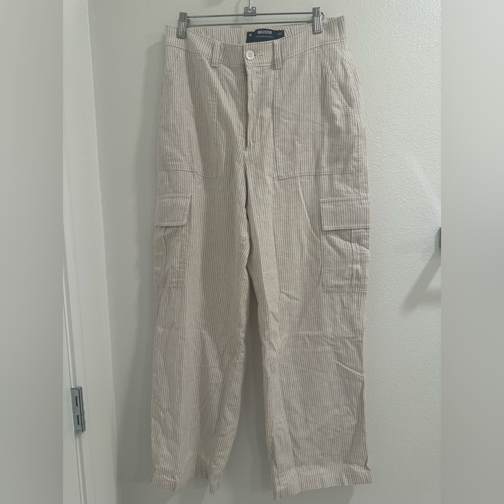 Hollister high waist baggy Striped Cargo Pants